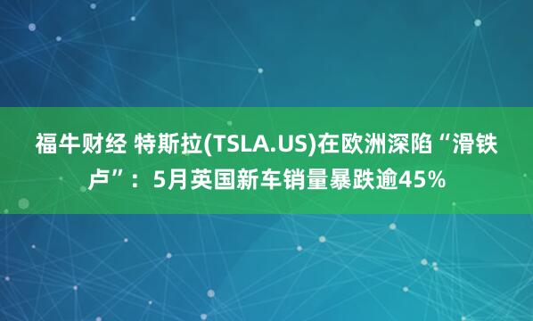 福牛财经 特斯拉(TSLA.US)在欧洲深陷“滑铁卢”：5月英国新车销量暴跌逾45%