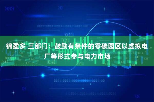 锦盈多 三部门：鼓励有条件的零碳园区以虚拟电厂等形式参与电力市场